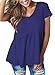 Albe Rita Women's Short Sleevel Flared Hem Peplum Tops,Royal Blue,XX-Large