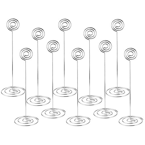 LINPOZONE 8.6" Tall Circle Place Card Holders for Weddings, Paper Menu Clips for Photo, Memo Note, Dinner, Party and Event