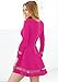 LookbookStore Women's A Line Skater Long Sleeves Mesh Panel Flare Casual Dress