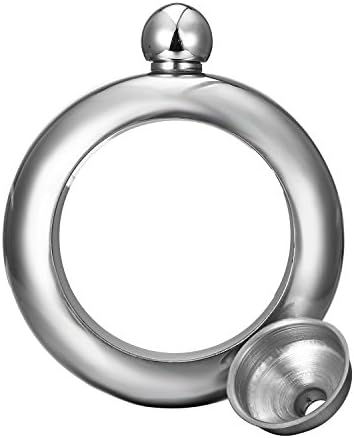 beemean Party Bracelet Flask Stainless Steel Drinkware Hidden Wine Women Bangle Funnel (Silver)