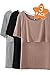 Smallshow 3 Pcs Maternity Nursing T-shirt Modal Short Sleeve Nursing Tops Brown/Black/Grey,Medium
