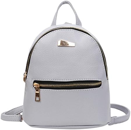 Clearance! Nevera Women Leather Backpacks School Rucksack College Shoulder Satchel Travel Bags (Gray)