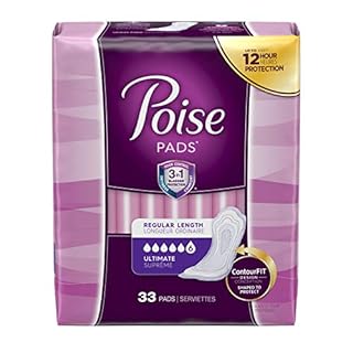 Poise Incontinence Pads for Women  Drop  Ultimate Absorbency  Regular  33Ct