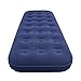 Milestone Single Flocked Air Mattress Bed, Blue