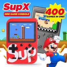 Crystal Digital Red Color Gems SUP 400 in 1 Games Retro Game Box Console Handheld Game PAD Gamebox for Kids