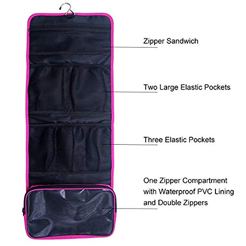 Hanging Toiletry Bag for Men and Women 2 Pack Large Capacity Travel Kit Cosmetic Makeup Storage Organizer with Metal Hanging Hook