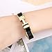 Best H Buckle Bangle Bracelets for Womens Stainless Steel Enamel Bracelet 12MM (Gold+Black)