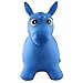 Blue Rubber Bouncy/Bouncing Horse, Baby Bouncer, Riding Large Hopper/Hopping/Hop Farm Animals Toys for Small Toddler/Kids/Children/Infant, Big Hoppity Inflatable Balls for Boys/Girls, Sit and Spin