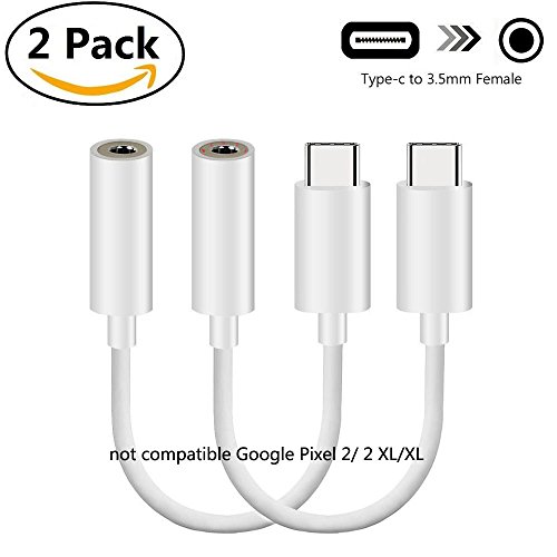COZY Type C to 3.5mm Headphone Jack Adapter for Moto Z, Stouch Moto Z Type C Port to 3.5mm Female Audio Jack Headphone Cable Adapter for Motorola Motoï¼Œnot compatible Google Pixel 2/ 2 XL/XL(2 Pack)