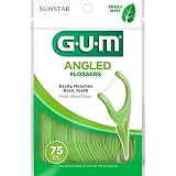 GUM Angled Flossers, Fresh Mint, 75 Count