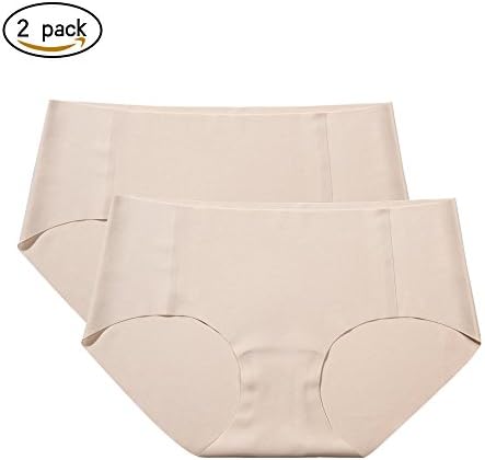 ADLU Women's Seamless Underwear Soft Stretch Invisible Panty Full Back Coverage Briefs Panties 2 Pack