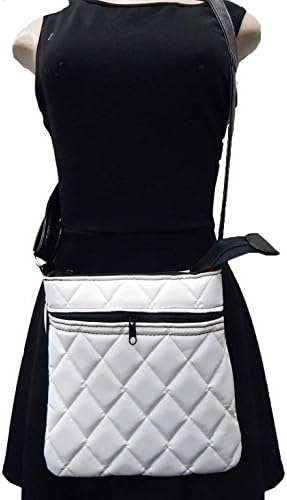 US HANDMADE FASHION SHINY WHITE DIAMOND Pattern Cross Over body Shoulder bag Style Handbag Purse, WHITE COLOR, CSOP 8401
