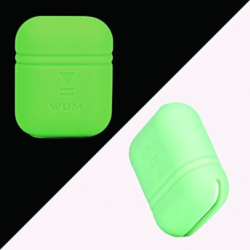 AirPods Case, Airpods Accessories, WUM Airpod Case Cover Skin,Airpods Waterproof Case Shock Resistant Full Protective Silicone Case for Apple Airpods Charging Case (Glow-in-the-Dark)