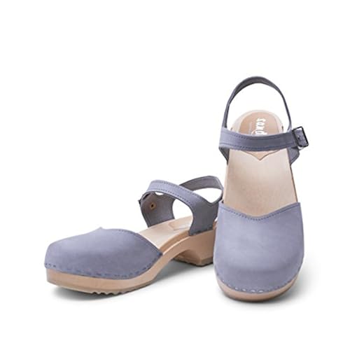 wooden low heel clogs