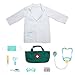 fedio 9Pcs Kids Doctor Costume Dress up Role Play Set with Doctor Lab Coat,Mask and Accessories for Toddlers Ages 3-6