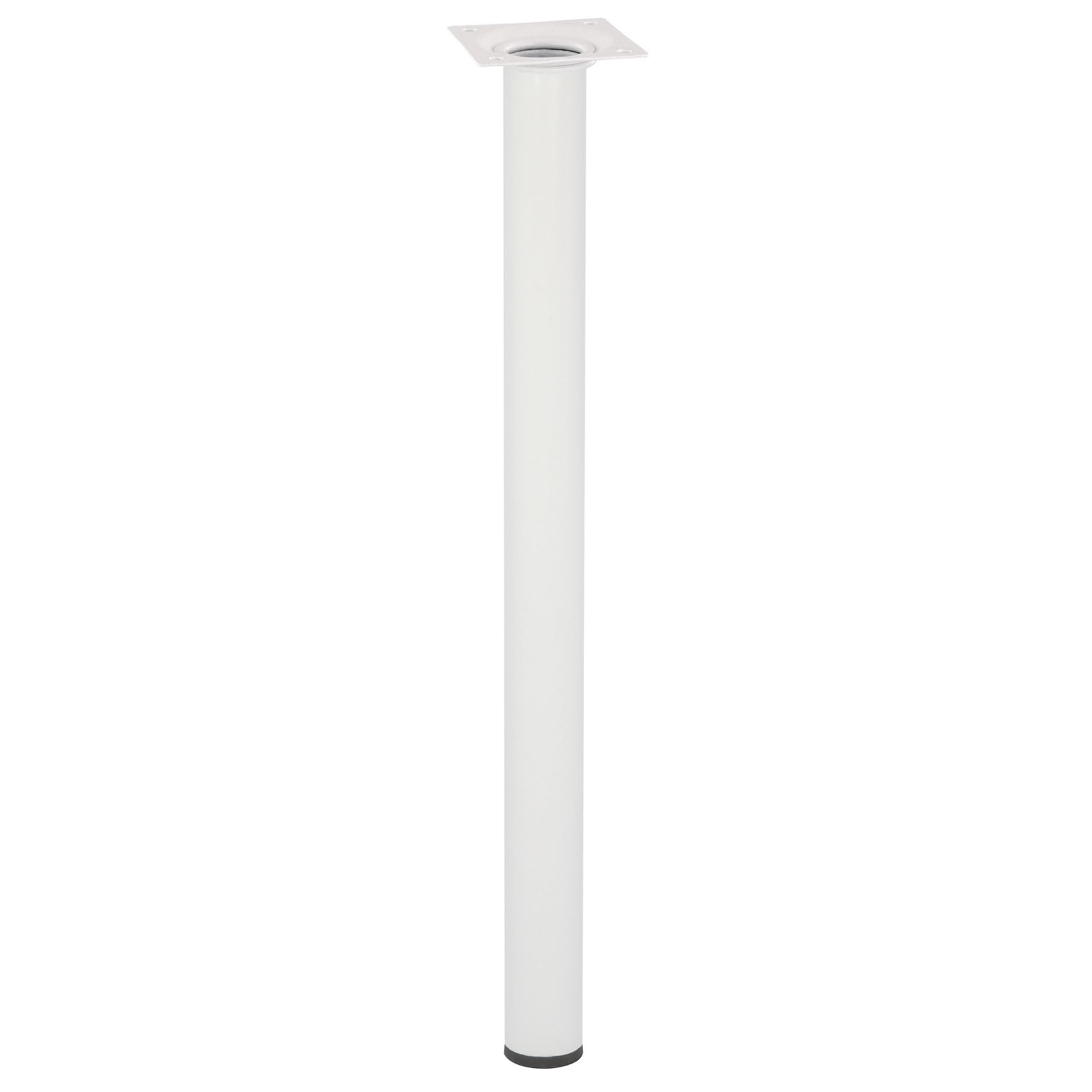 Wagner Classic Retro 12164001 Furniture Leg/Table Leg/Furniture Foot Diameter 30 x 400 mm Integrated Mounting Plate 60 x 60 mm Internal Thread Diameter 10 mm Powder-Coated Steel White