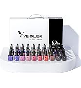 VENALISA VIP1 Set 62 PCS 7.5ml Gel Nail Polish Kit with Color Card Base Top coat,UV LED Soak Off ...