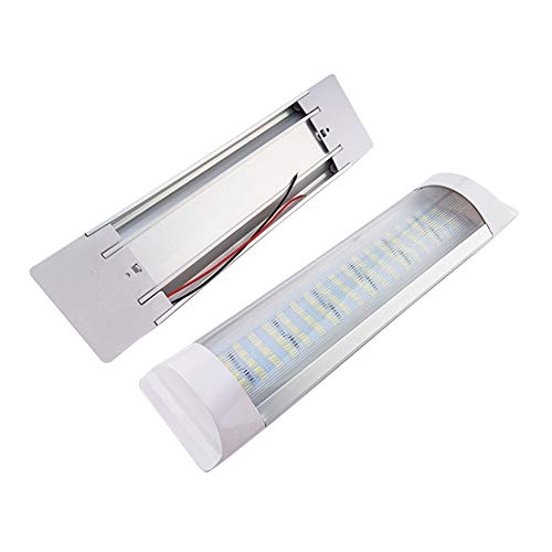 FOLCONROAD Interior Lights LED RV Ceiling Light Roof Lights 2 X 600LM 12V LED Interior Lighting for RV/Camper Trailer Motorhome Van with ON/Off Switch White -Pack of 2