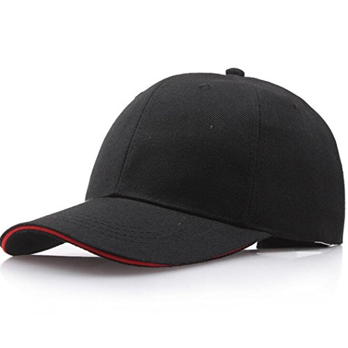 Challyhope Classic Baseball Hat, Unisex Plain Baseball Cap Adjustable Size Curved Visor Hat. Polo Style Low Profile (Black 002)
