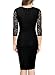 Miusol Women's Deep-V Neck Ruffles Floral Lace Fitted Retro Evening Pencil Dress (Small, Wine)