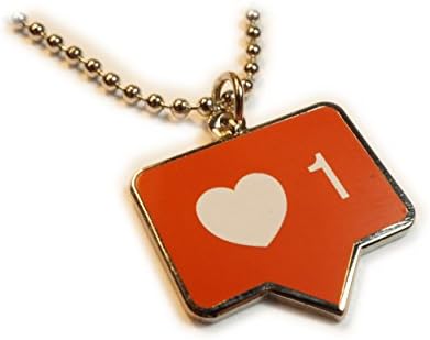 INSTALIKE Instagram Like Bubble Icon I Heart Pendant Necklace Charm with Ball Chain
