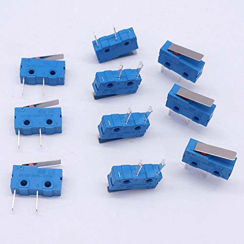 Taiss 10pcs 250V 5A 2 Pin 1NO Tact Switch Sensitive Micro Switch Micro Switches Handle Limit