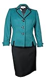 Le Suit Women's Black Trim Woven Vienna Skirt Suit