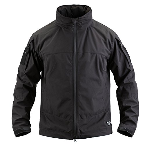 Silfrae Tactical/Hiking Water-proof Wind-proof Breathable Soft Shell Jacket Multi-Function Hiking/Camping Light Jacket for Spring Autumn&amp; Winter (XL, Black)
