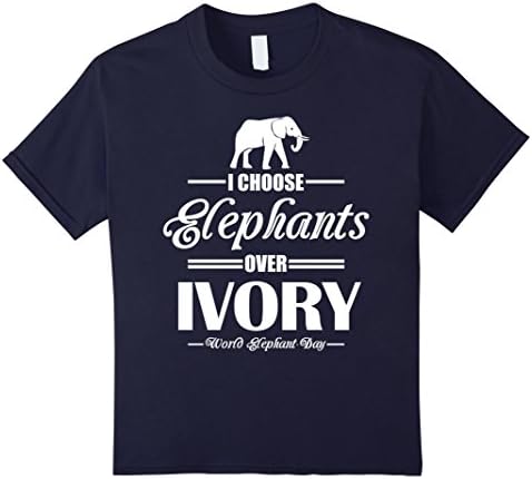 Kids I choose Elephants over Ivory - Save Elephant T-shirt 10 Navy