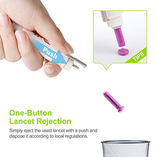 image for AUVON Lancing Device with Less Pain Design, Blood Sample Pen with 10 A