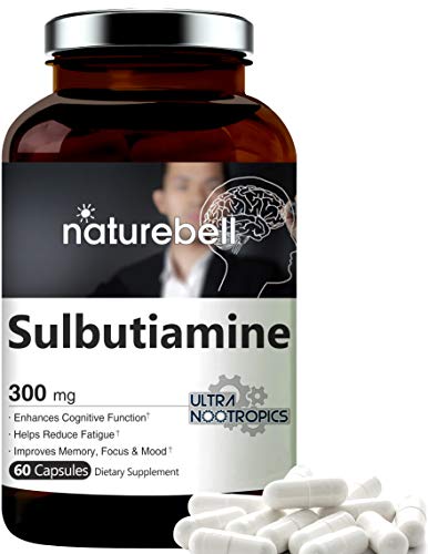 NatureBell Sulbutiamine 300mg, 60 Capsules, Ultra Nootropics for Cognitive Health, Memory, Learning and Concentration, No GMOs and Made in USA