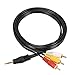 HDE 3ft. Feet RCA Male to 3.5mm Male Jack Composite Audio Video A/V Cable