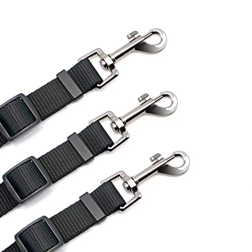 Wellbro 3 in 1 Durable Nylon Dog Leash with Padded Handle, Three- Way Pet Leash with a Coupler, Adjustable and Detachable, Lead for Small, Medium Dogs (Black) - Thumbnail 4