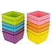 Freshware 12-Pack Silicone Mini Square Reusable Cupcake and Muffin Baking Cup, Six Vibrant Colors