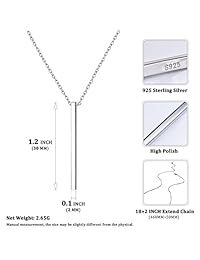 ChicSilver - Collar de barra de plata de ley 925 personalizable para pareja amante con nombre grabable, regalo de cumpleaños