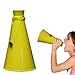 One Yellow Plastic Megaphone with Attached Lanyard