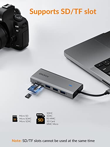 USB C Hub Docking Station - iDsonix 8 in 1 USB C Hub Aluminum Multiport Adapter with HDMI 4K@60Hz, PD 100W, 1Gigabit Ethernet, SD/TF Card Reader for MacBook Air/Pro iPad Dell/Hp Laptop and More