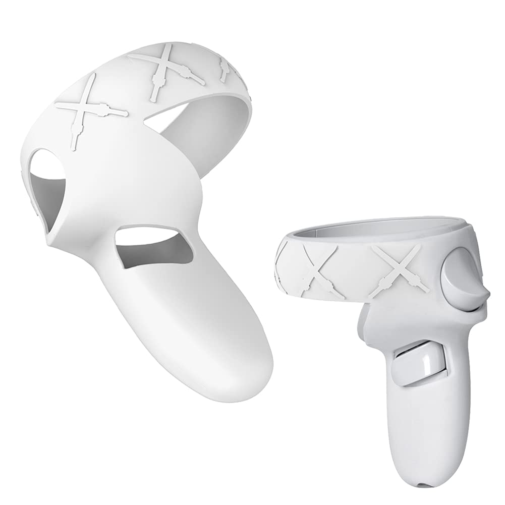2pcs Silicone Touch Controller Grip Cover compatible with Oculus Quest 2 Handle, VR Controller Protective Sleeve Anti-scratch Dustproof for Oculus Quest 2