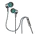 Earphones,Magnet Attraction In-Ear Earbuds Heaphones headset with Mic Microphone Stereo Bass with 3.5mm Jack (Green)