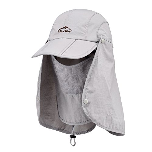 Belsen UPF 50+ Summer Hat Neck Protection Flap Cap (Light Grey)