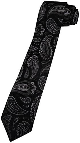 Men's Duchamp Neck Tie Black Paisley