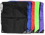 20 x Bulk Drawstring Backpack - 5 Color Assortment Sports Bag Cinch Sack (Multi)