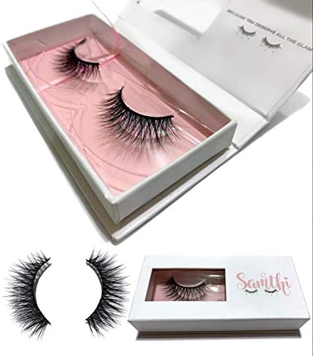 Faux Mink Lashes by Samthi Beauty โ Style Bahamas โ Handmade Dramatic Vegan Premium 3D Faux Mink Lashes - Cruelty Free Mink Eyelashes Pair โ Reusable Up to 25 Wears