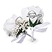 Men Wedding Boutonniere Wedding Flowers Buttonholes Accessories Groom Groomsman Prom Party Suit Decoration (8, White 7)