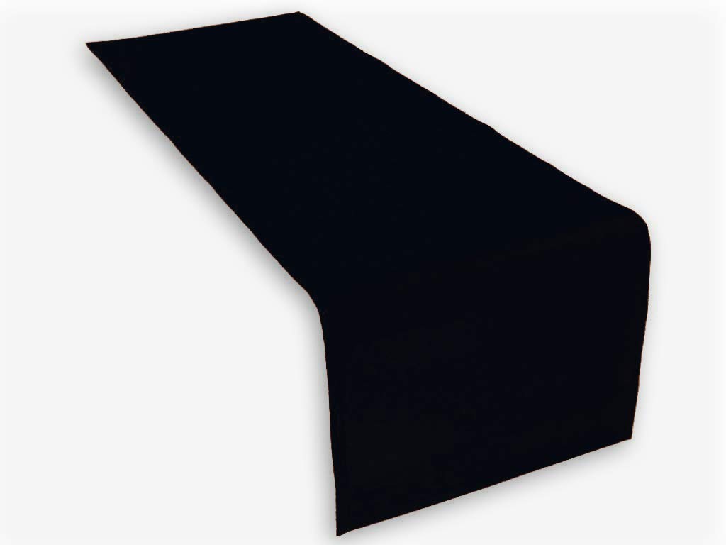 Lemos Home Cotton Table Runner 45 x 150 mm, Black, 45x150 cm