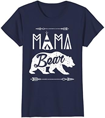 Womens Mama Bear T shirt Mothers Day Family Matching Couple Women Medium Navy