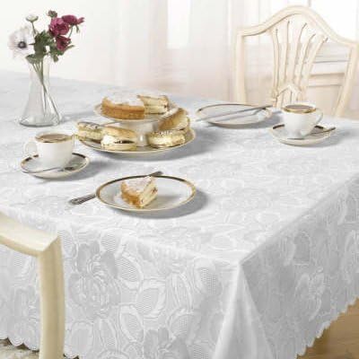 Emma Barclay Damask Rose Tablecloth, White, 70 x 108 Inch by Emma Barclay