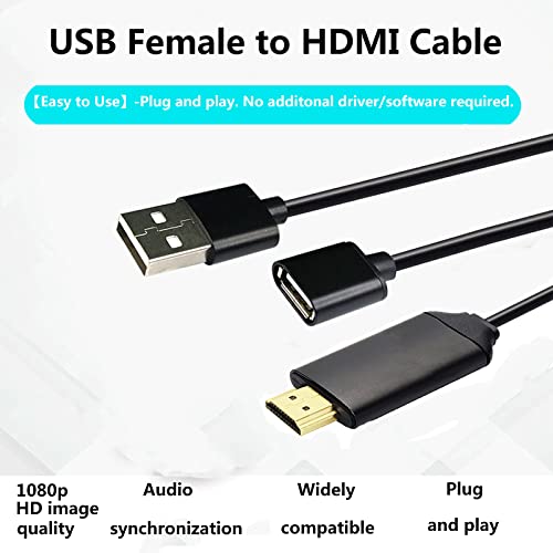 USB to HDMI Cables Adapter with Charging Port,1080P iPhone to HDMI