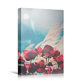 signwin Canvas Wall Art Red Fields Bohemian Colorful...