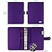 A6 Planner Binder Personal Organizer, 6-Ring Loose Leaf Binder Journal, Refillable 6 Round Ring Binder Cover for A6 Filler Paper, Removable Notebook Spiral Binder with Snap Button,Dark Purple